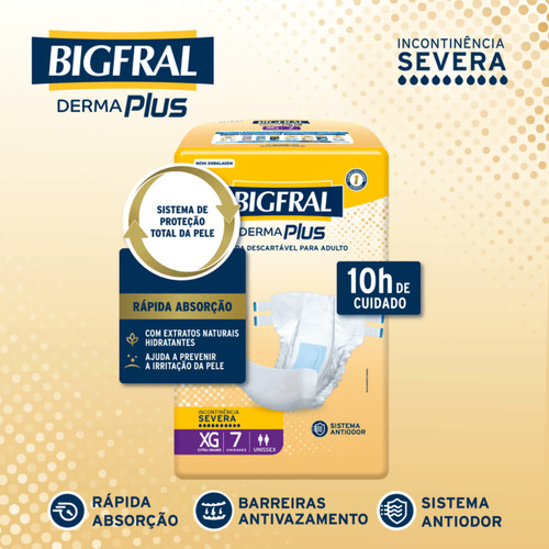 Kit 3 Pct Fralda Bigfral Derma Plus Juv10 P9 M8 G7 Xg7 Sever