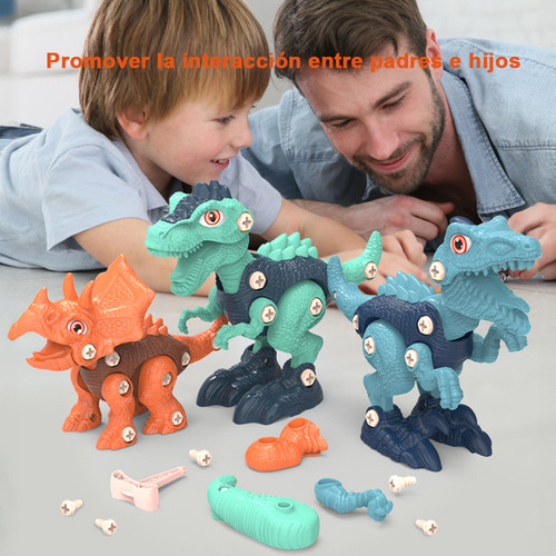 3 Modelos Juguete De Dinosaurio Niño Diy Montaje Herramienta