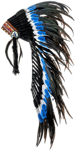 Penacho Indigena Apache Indio Adultos 46 Azul Envio Gratis