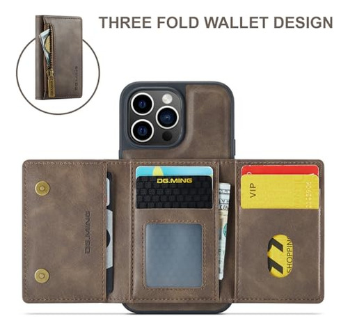 Funda Cartera Para iPhone 15 Pro Max Coffee Retro Piel Sinte