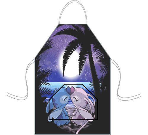 Delantal Cocina Mediano Para Niños Mini Chef Personalizado Stich Y Angel 6 Personalizado