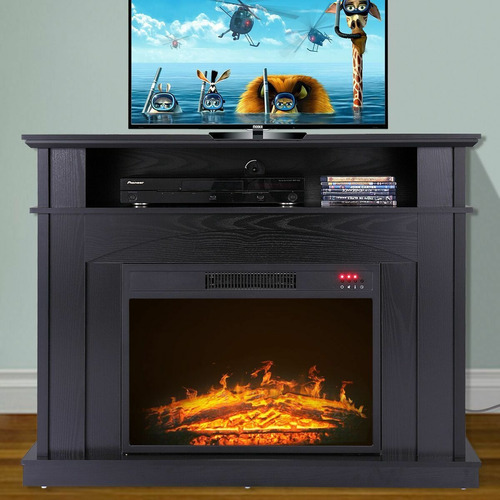 Chimenea Eléctrica Negra Mueble De Tv