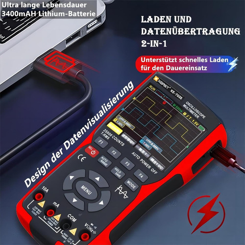 Osciloscopio De Ancho De Banda De 50 Mhz De 2 Canales, Multí