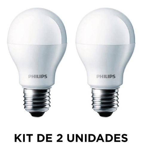 Pack De 2 Lámparas Led Ecohome Bulbo E27 12w/cálida Philips