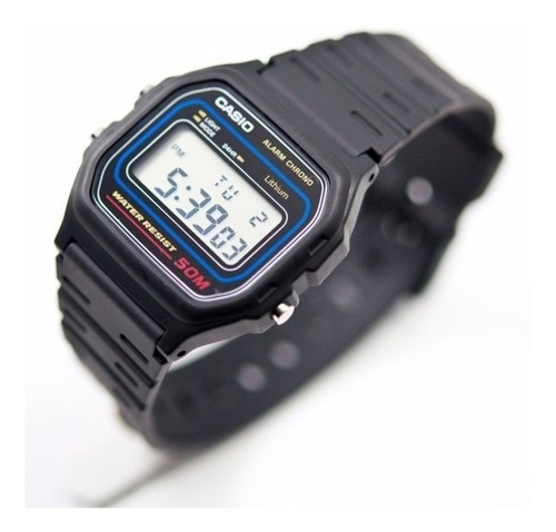 Reloj Hombre Casio W-59-1v Digital Retro / Color de la correa Negro Color del bisel Negro Color del fondo Negro