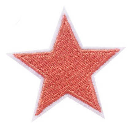 Rose Red Five-pointed Star Cloth Stickers -8# - 5-pointed