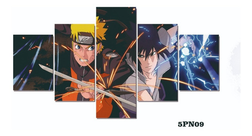 Cuadros Decorativos 5 Piezas Naruto 134x72cms