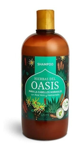 Imagen 1 de 2 de Shampoo Para Cabellos Normales Con Aloe Vera Y Hamamelis Hierbas Del Oasis Vegan Sin Parabenos