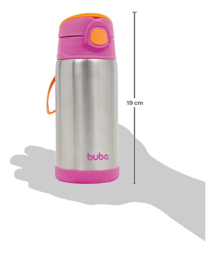 Imagem 4 de 10 de Garrafinha Infantil Buba Agua Suco + Canudo Extra E Limpador