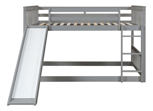 Litera Completa Con Tobogán De Dormitorio Para Niños Gris