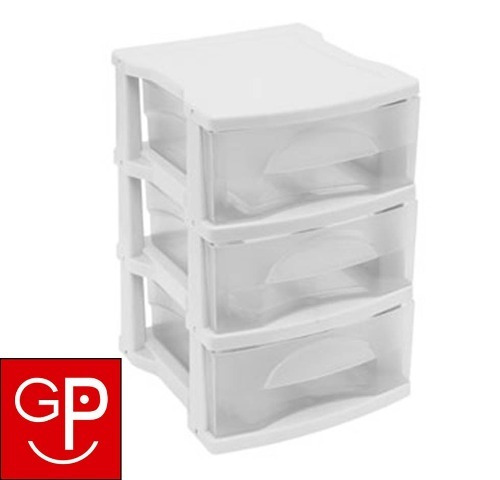 Gavetero Con 3 Cajones Plus Paramount G P 40x46x72cm Blanco