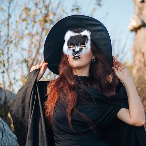 SAFIGLE Therian Máscara de peluche de gato zorro, máscara realista de gato  theriano 2023, máscara de animal Therian, máscara de Halloween, máscara de