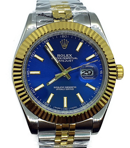 Reloj Datejust 2 Color Acero-oro-azul  Y Estuche 26333-22b