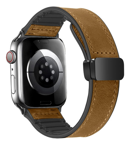 Correa Plegable De Piel Y Silicona Para Apple Watch