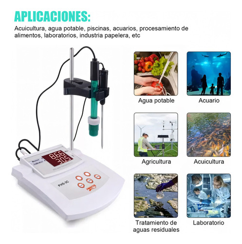 A Potenciometro Medidor Ph Temperatura Digital Mesa + Regalo