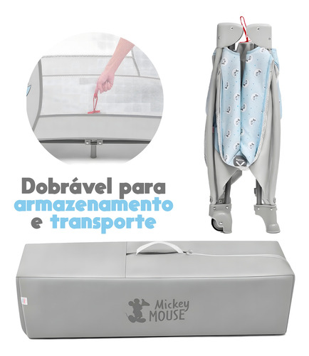 Berço Mickey Milky Way 2 Em 1 Portátil Até 15 Kg - Multikids