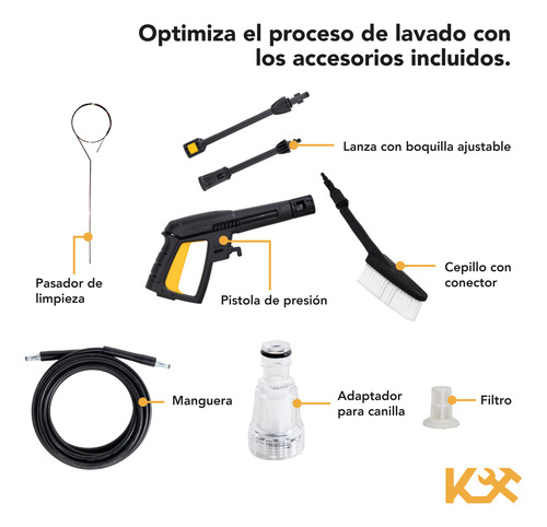 Hidrolavadora Electrica Portatil 1300 Psi 1200w + Accesorios
