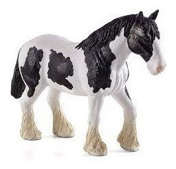 Figura De Caballo Clydesdale Blanco Y Negro Marca Mojo