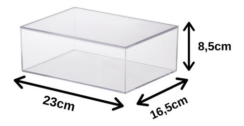 1 Caixa De Acrílico Com Tampa Grande 22x16x8cm - 1078