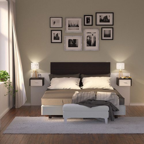Respaldo de sommier Centro Estant RC6 de 2 plazas 228cm x 100cm wengue/blanco