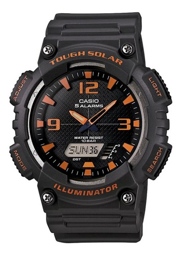 Reloj Casio Aq-s810w-8a Para Caballero Negro/ Naranja 