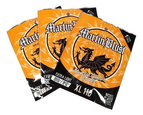 Pack X 3 Encordados Guitarra Electrica 009 Martin Blust