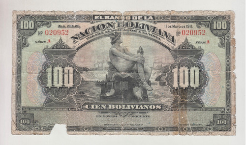 Billete Bolivia 100 Bolivianos 1911 / 1929 (c85)