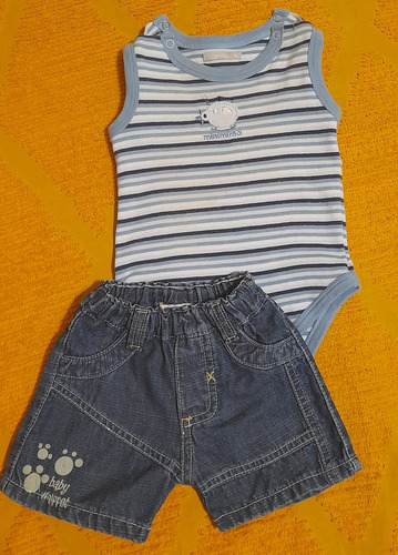 Body Minimimo Y Shorts De Jeans-baby Whippet.