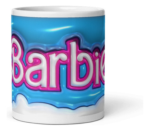 Taza Barbie Logo Barbie 3d Orca Importada