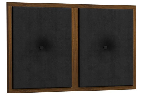 Painel Cabeceira Box Solteiro 0,90 Duda Madeira Suede Preto