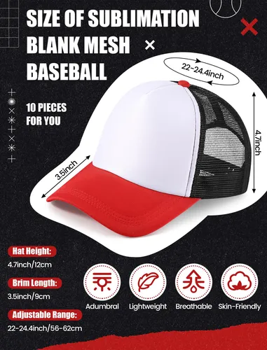 10 Sombreros De Camionero En Blanco Para Sublimacion, Gorra