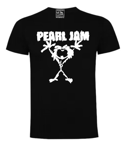 Polera Negra Pearl Jam Estampada En Vinilo
