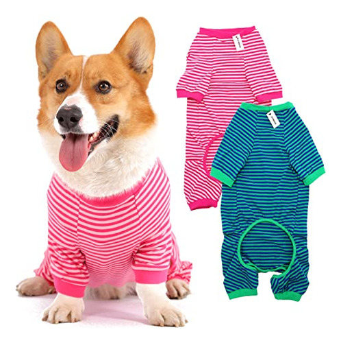 Pijamas Para Perros Mono De Algodón A Rayas Para Cachorros,