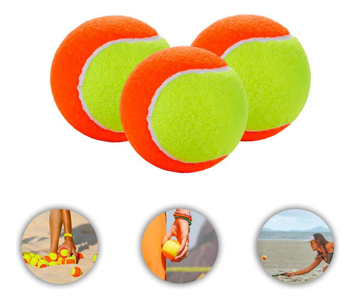Bolas De Beach Tennis Kit Com 3 Unidades
