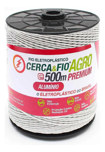 Cordoalha Fio Eletroplástico Alumínio Premium Igecast 500m Cor Branco