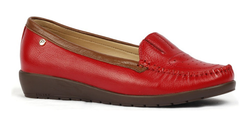 Zapato De Dama Pr&ss Cuero Ka23-0214 Rojo