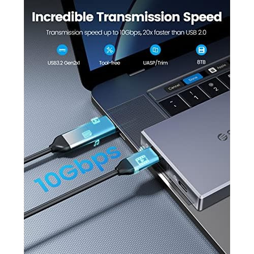Carcasa De Disco Ssd Nvme M.2 De Doble Bahía De Alumin...