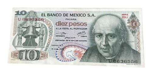 Billete Coleccionable 10 Pesos Serie U8636556