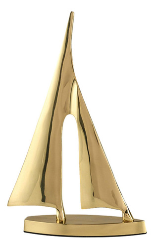 Estatua De Barco De Vela, Decoración Artesanal, Grande Oro