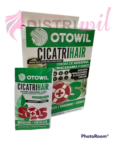 Imagen 3 de 10 de Cicatrihair Keratina Macadamia Y Coco Caja X24uni