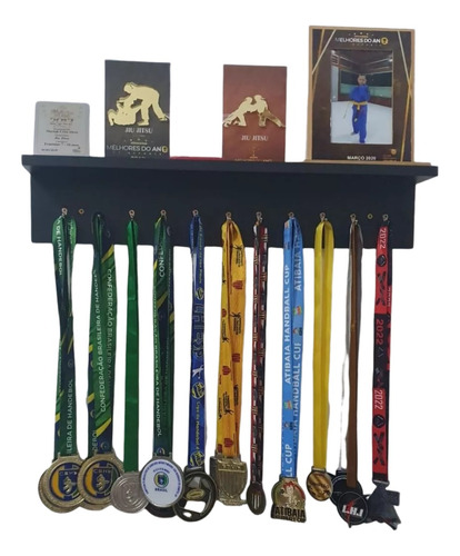 Porta Medalhas Com Prateleira Para Troféus 60x10x11,5cm