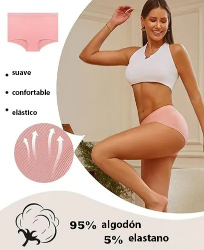 3pc Boxer Mujer Paquete Calzon Cachetero Calzon Dama Algodon