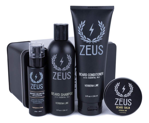 Zeus Kit De Cuidado Diario De La Barba  Lavado Natural P.