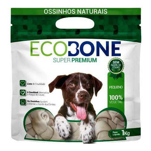 Ossinho Vegetal Pequeno 1kg Ecobone - Aprox 24 Un