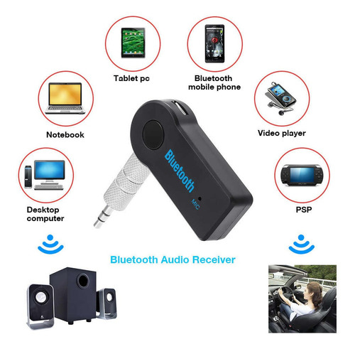 Imagen 3 de 6 de Receptor Audio Bluetooth Auxiliar Para Reproductor De Carro