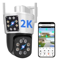 Comprar 2nlf® 8mp Cámara De Seguridad Wifi Exterior Dual Lente Hd Impermeable Vigilancia IP66 Resistente Conversación Bidireccional Seguimiento de Movimiento Alarma Móvil Visión Nocturna