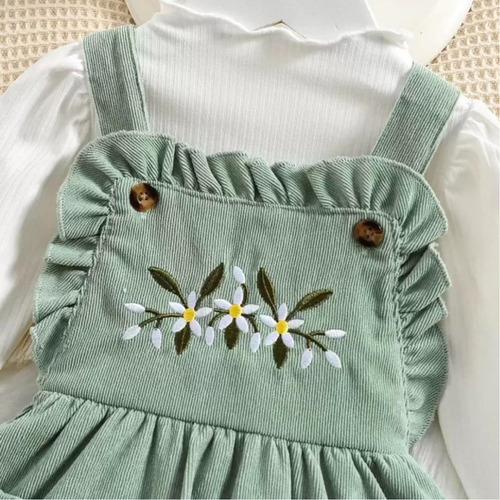 Jumper Corderoy Vestido Bebe Con Remera Manga Larga