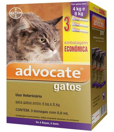 Antipulgas Bayer Advocate Combo Gatos De 4kg A 8kg 