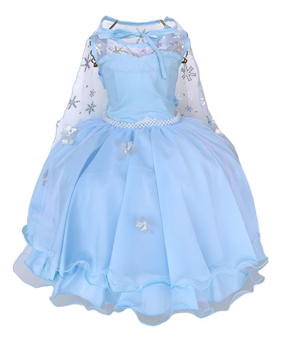 Vestido Frozen Infantil 1 A 4 Anos Com Capa