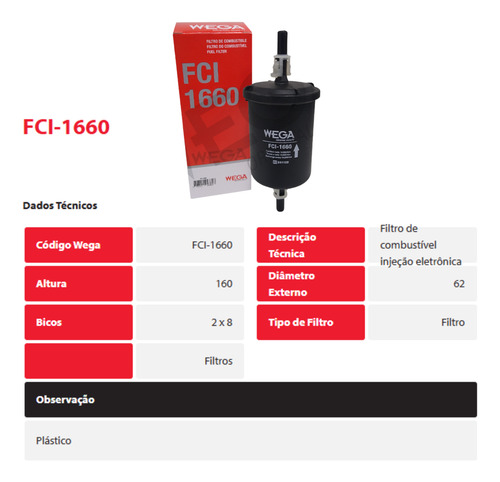 Filtro Combustível Corsa Celta Palio Onix Fit Corolla Uno ++